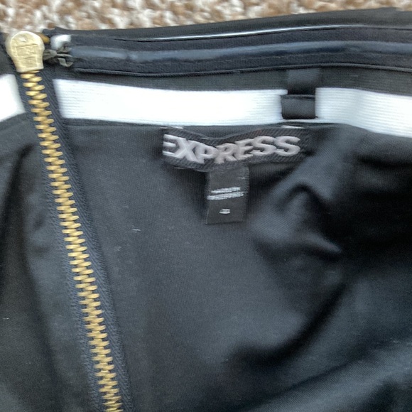 Express Black & White Strapless Fit and Flare Dress - Picture 9 of 12